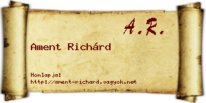Ament Richárd névjegykártya